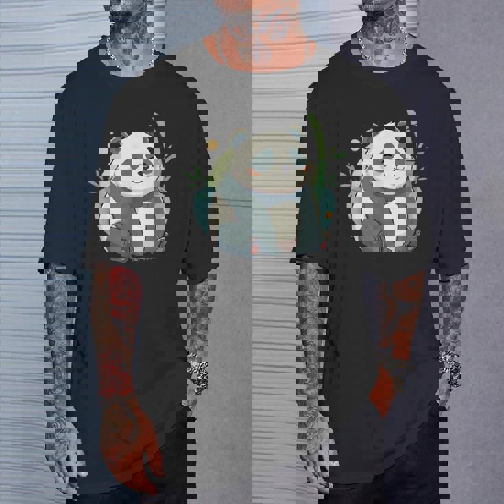 リラックス竹林ぽっちゃりパンダ美学 Tシャツ 彼への贈り物