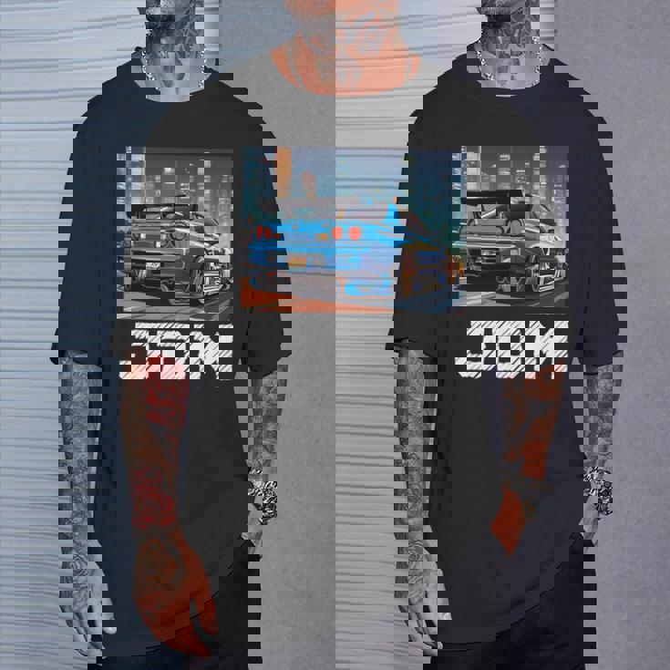 レトロ Jdm 日本ドリフトレース チューニングカー 東京スカイライン ギフト 長袖tシャツ Tシャツ 彼への贈り物