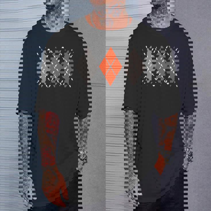 レトロ アーガイル ロカビリー 長袖tシャツ Tシャツ 彼への贈り物