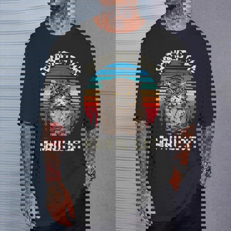 レトロ リスペクト マヌル 猫 ヴィンテージ グランジ マヌル 猫好き Tシャツ 彼への贈り物