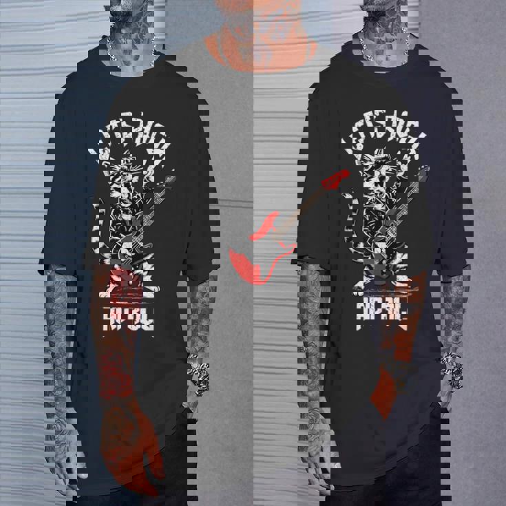 ロックンロール キャット ギタリスト ヴィンテージ ロック&ロール キャット ギター Tシャツ 彼への贈り物