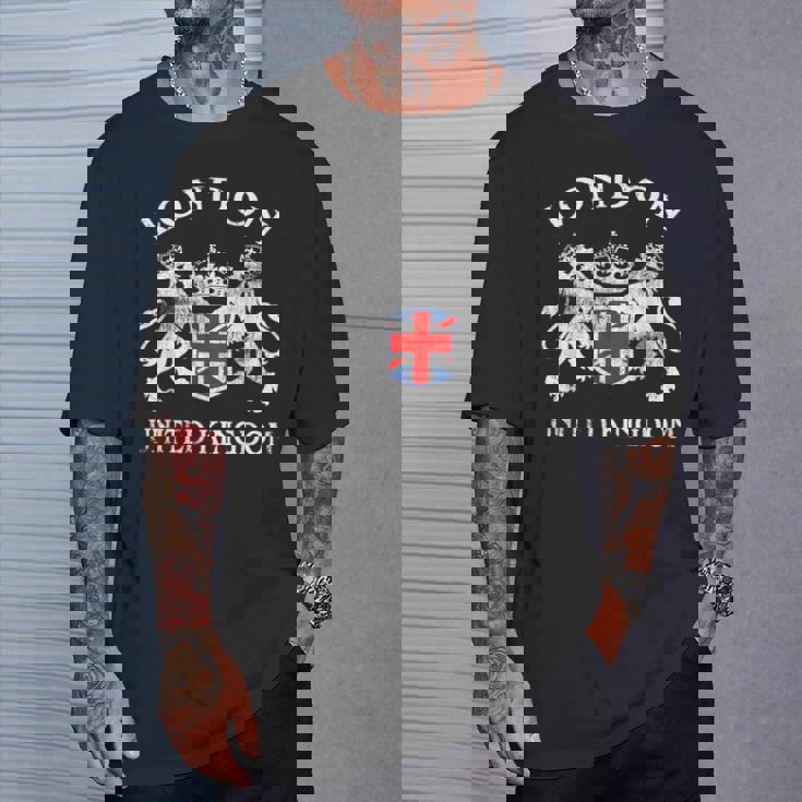 ロンドンのお土産 英国エンブレム 英国国旗 記念品 サイト Tシャツ 彼への贈り物