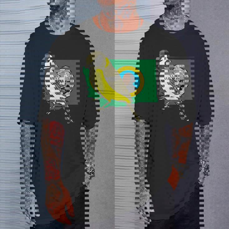 ワシントン州旗 ゴールドフィンチ 鳥 Tシャツ 彼への贈り物