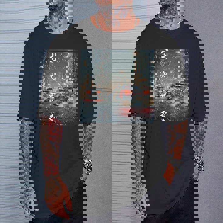 ヴィンテージ ディストレス Jdm レジェンド ドリフト レーシングカー 東京ストリート 長袖tシャツ Tシャツ 彼への贈り物