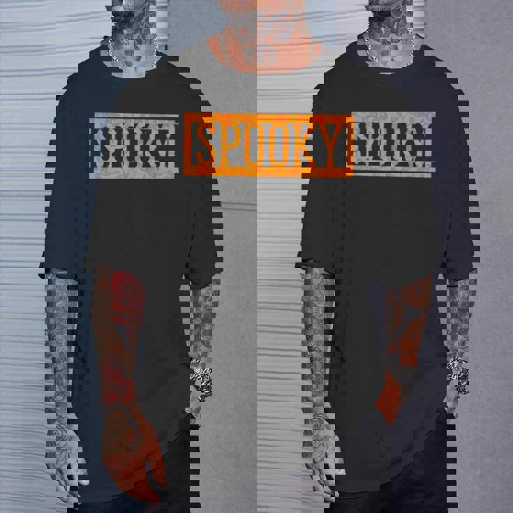 不気味なオレンジハロウィンパンプキン柄tシャツ Tシャツ 彼への贈り物