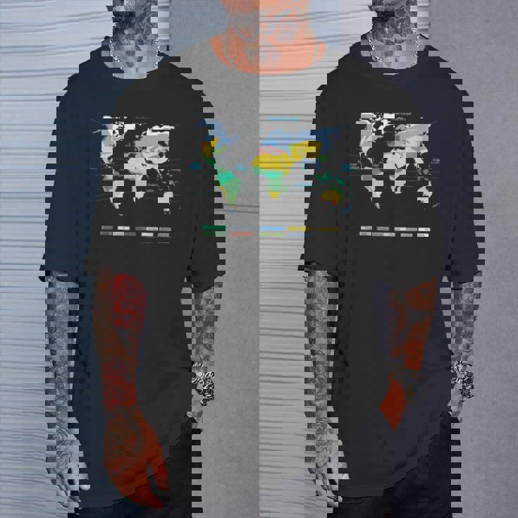 世界地図 気候帯 海洋名 フランス語 Tシャツ 彼への贈り物