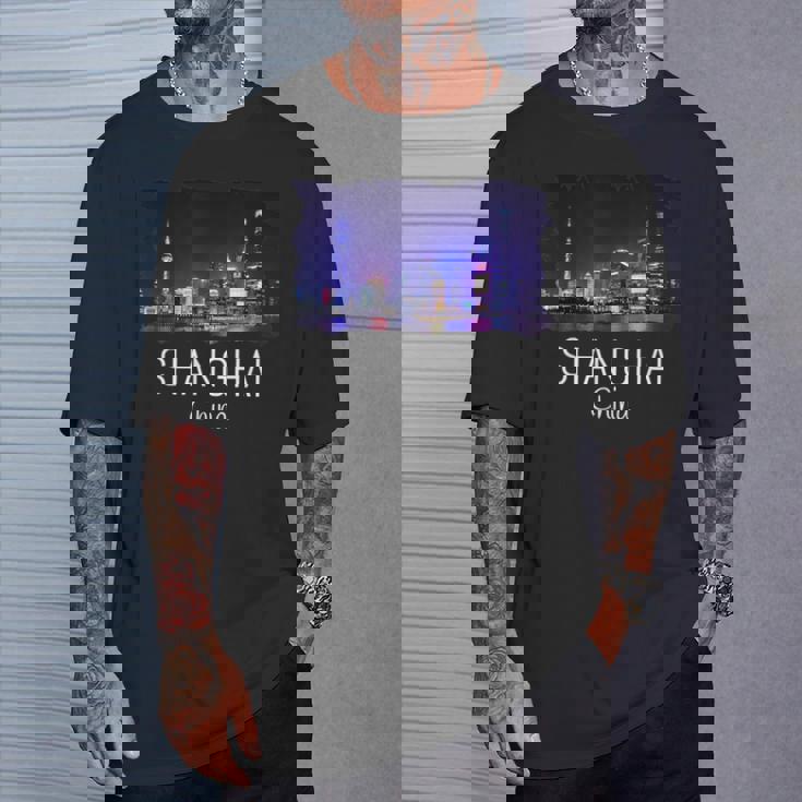 中国上海スカイライン 中国のお土産ギフト 上海 Tシャツ 彼への贈り物