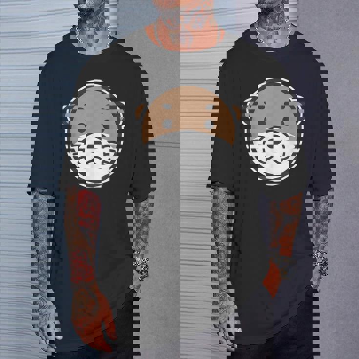 丸顔 カワウソ《コツメカワウソ》シンプル【どうぶつフレンズ】グッズ ゆるくて かわいい イラスト Tシャツ 彼への贈り物