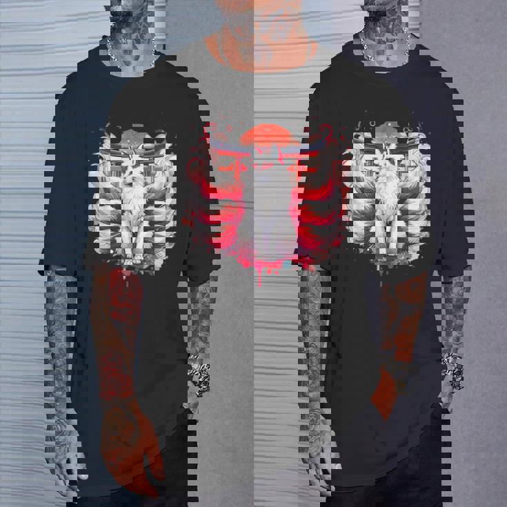 九尾狐 きつねと鳥居門 Tシャツ 彼への贈り物