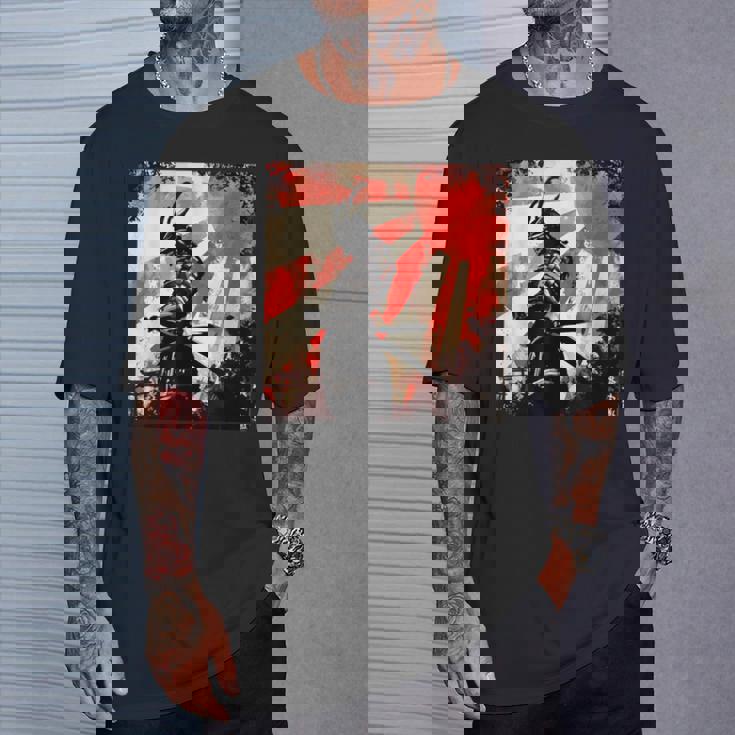 侍 日本のレトロアート 武士道 ヴィンテージ戦士 Tシャツ 彼への贈り物