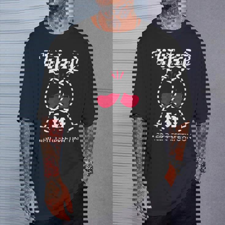 傘寿祝い ワイン好き 酒好き 父 母 男性 女性 80歳お祝いintage Aged To Perfection Tシャツ 彼への贈り物