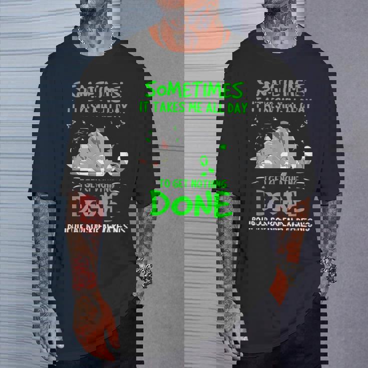 双極性障害啓発猫リボン Tシャツ 彼への贈り物