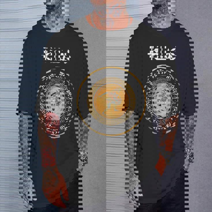 古代ギリシャの都市 スパルタ アテネ テーベ ギリシャ重装歩兵 Tシャツ 彼への贈り物