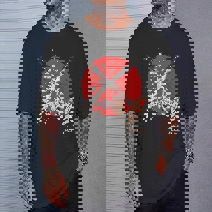 古代日本の桜 侍刀 Tシャツ 彼への贈り物