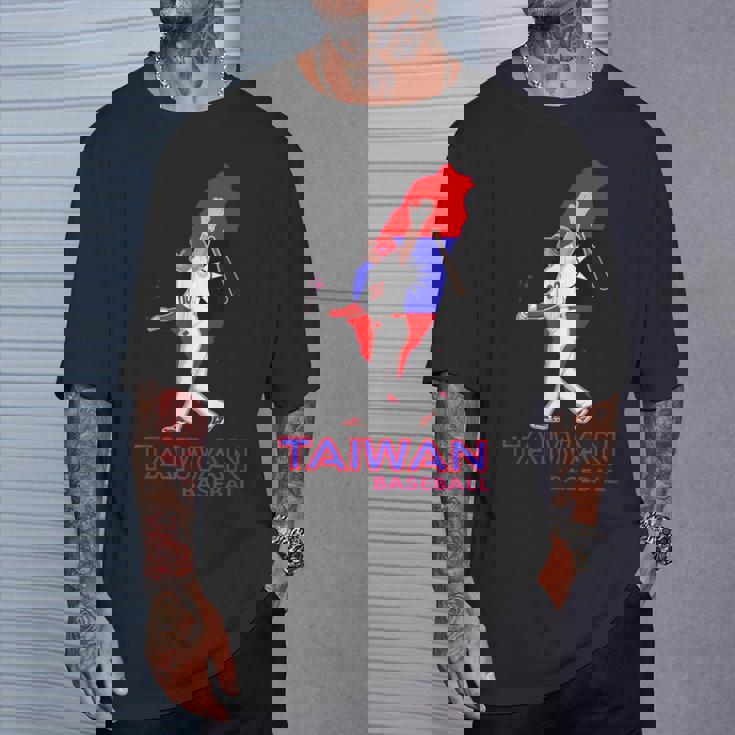 台湾野球ファン アジアリーグ台湾国旗マップアートギフト Tシャツ 彼への贈り物