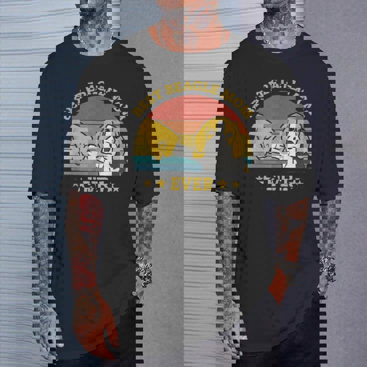 史上最高のビーグルママ ヴィンテージレトロデザイン 子犬犬のお母さん ビーグル犬のオーナーギフトのアイデア Mom Tシャツ 彼への贈り物