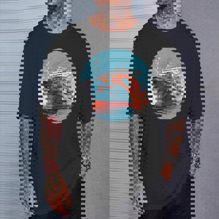 大型輸送船 カーゴコンテナ船愛好家向け Tシャツ 彼への贈り物