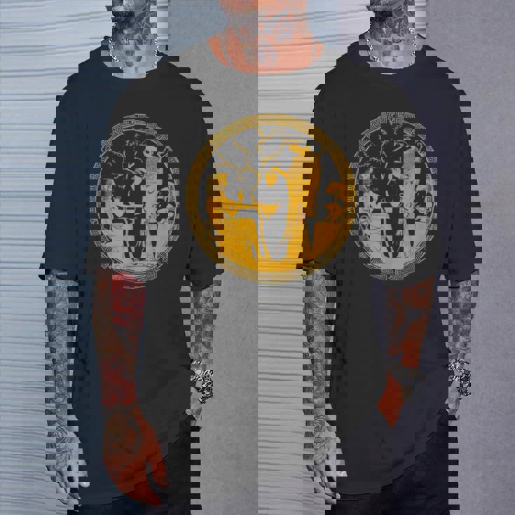 女神アテナと英雄ヘラクレス古代ギリシャ美術神話 Tシャツ 彼への贈り物