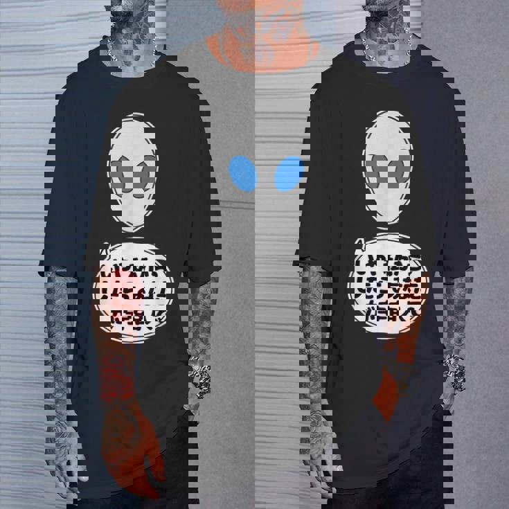 宇宙人 Alien エイリアン『いや私からしたらあなたが宇宙人で』（ナンカメンドクサイ）グレイ【ゆるフレンズ】面白い Tシャツ 彼への贈り物