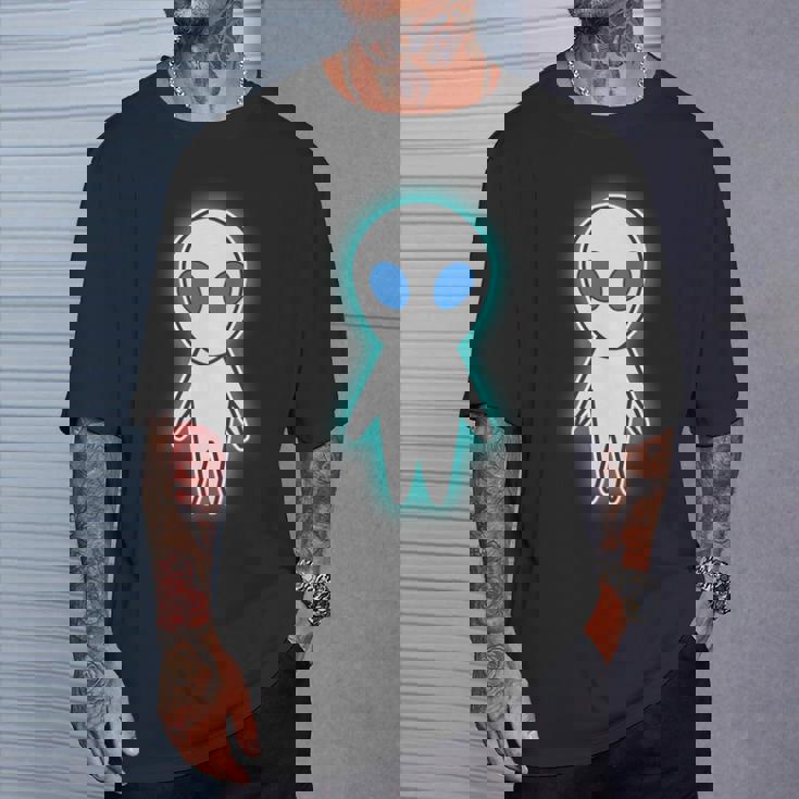 宇宙人 エイリアン『セルフィー』グレイ【ゆるフレンズ】かわいい キャラクター 面白い 長袖tシャツ Tシャツ 彼への贈り物