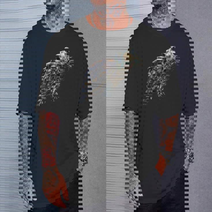 幸せな笑顔の亀 セルフィー ポートレート 面白い Tシャツ 彼への贈り物