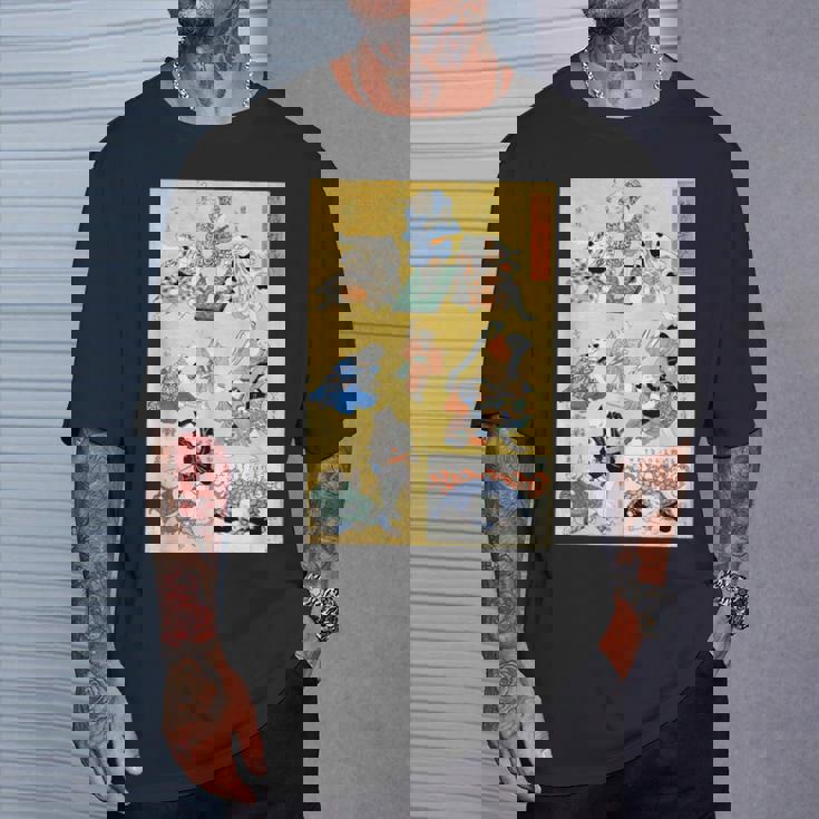 日本の猫 歌川国芳 流行猫の狂言づくし 歌舞伎 ヴィンテージ浮世絵 芸術の美的 日本の伝統美術 Tシャツ 彼への贈り物