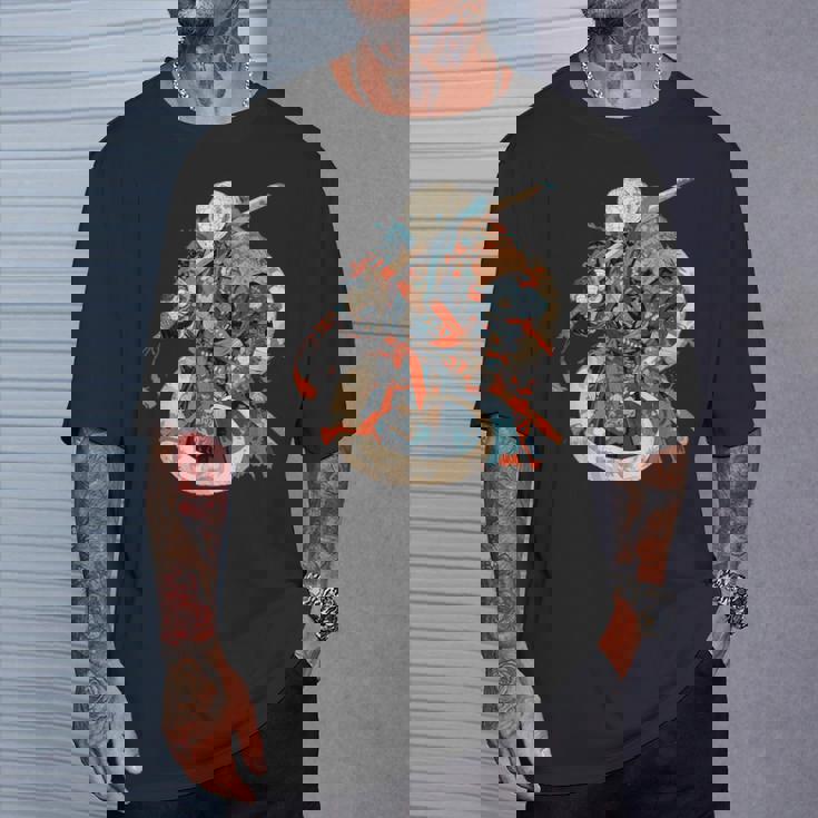 日本アート 蛇 忍者 浮世絵 アニメスタイル サムライスネーク Tシャツ 彼への贈り物