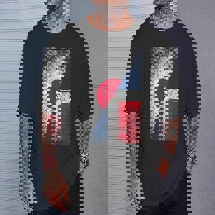 日本ドミニカ共和国の国旗 日本のドミニカ共和国 Tシャツ 彼への贈り物