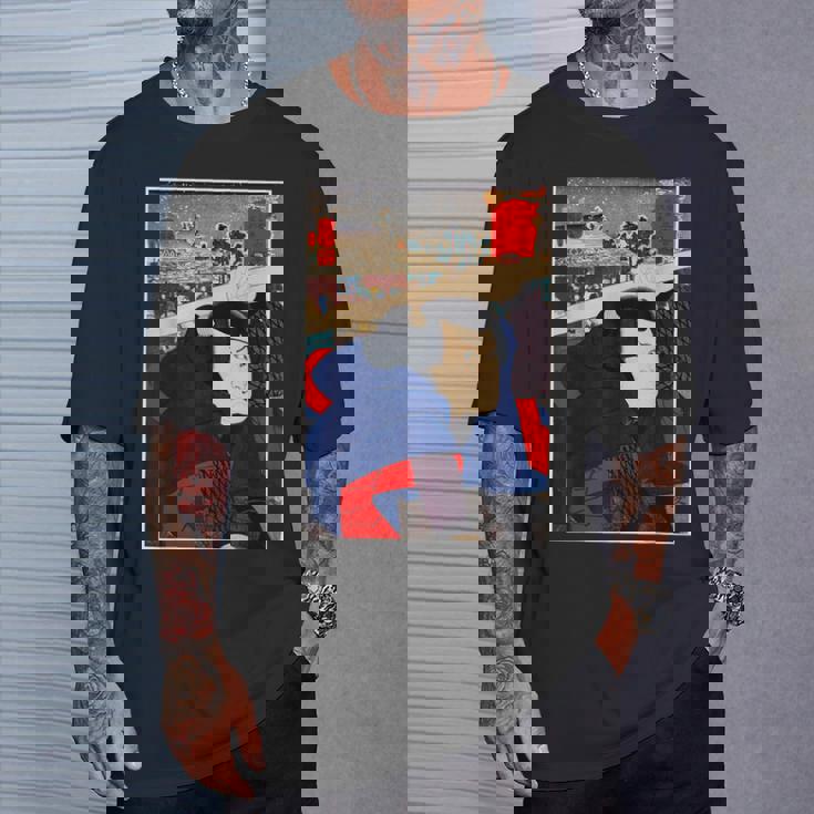 日本レトロアート 宮本武蔵 歌川国芳作 Tシャツ 彼への贈り物