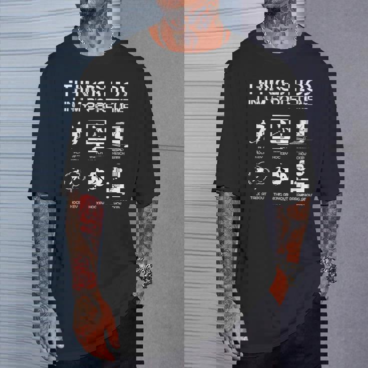 暇なときにすること面白いホッケー愛好家 Tシャツ 彼への贈り物