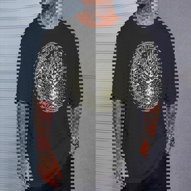 曼荼羅tシャツ 生命の樹 タトゥースタイルシャツ 長袖tシャツ Tシャツ 彼への贈り物