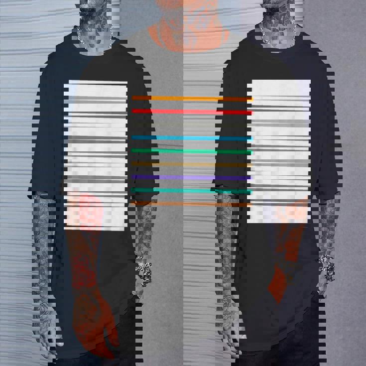 東京の地下鉄 カラー 色 ボーダー 鉄道【電車ファン】【変なデザイン屋さん】メトロ 面白い ポップ デザイン Tシャツ 彼への贈り物