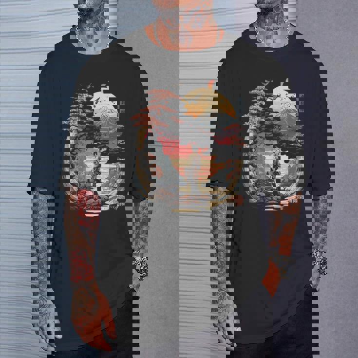 浮世絵 アート 神奈川 ヴィンテージ 和 タトゥー アート グラフィック Tシャツ 彼への贈り物