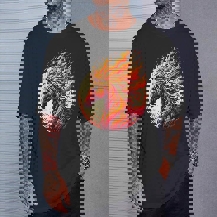 燃える 動物 馬 動物 クール 馬 火 炎 Tシャツ 彼への贈り物