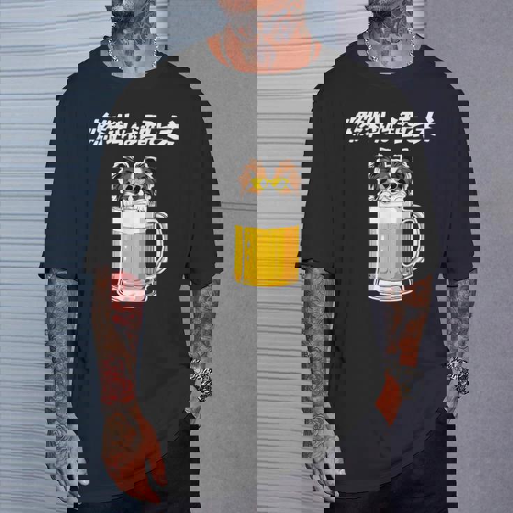 燃料は酒 パピヨン グッズ 犬好き おもしろ 面白い ネタ 笑える 飲み会 Tシャツ 彼への贈り物