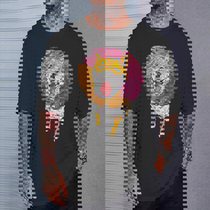 犬ドーナツシリーズ 柴犬 Tシャツ 彼への贈り物