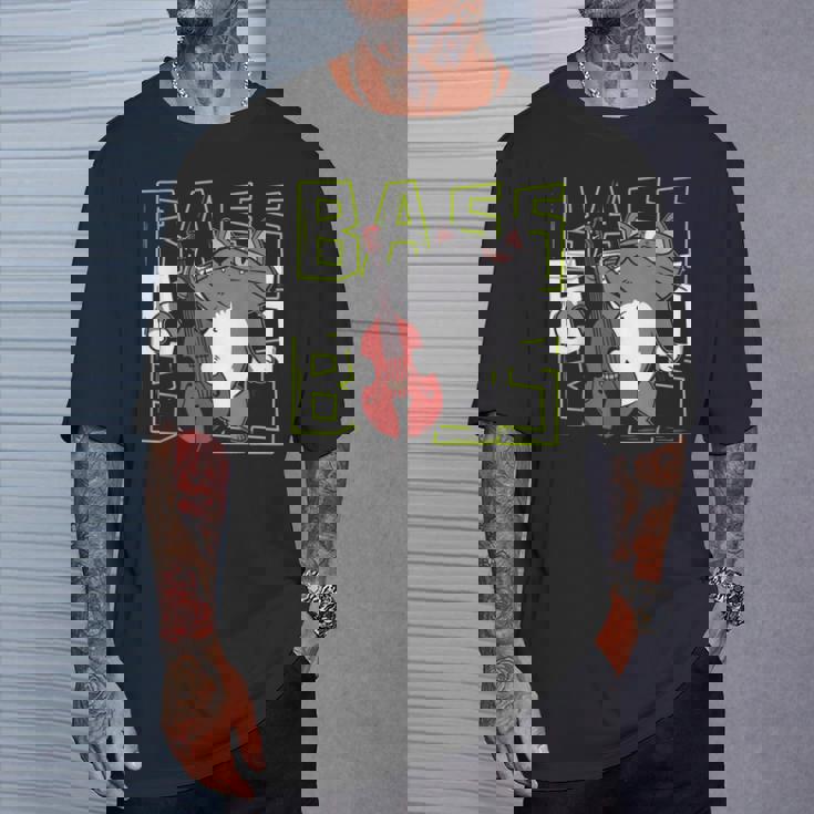 猫 二重低音プレーヤー Tシャツ 彼への贈り物