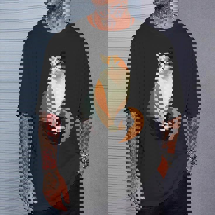 猫 幾何学が描く色彩とラインが生み出すモダン デザイン 6 Tシャツ 彼への贈り物