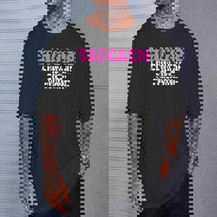 皮肉、何にでもクソをまき散らす面白いユーモア Tシャツ 彼への贈り物