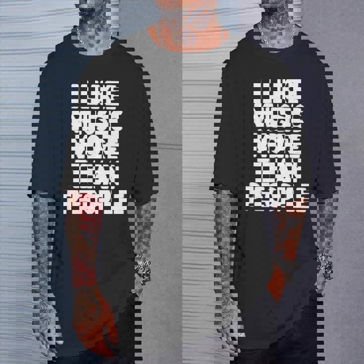 私は人より音楽が好き 長袖tシャツ Tシャツ 彼への贈り物