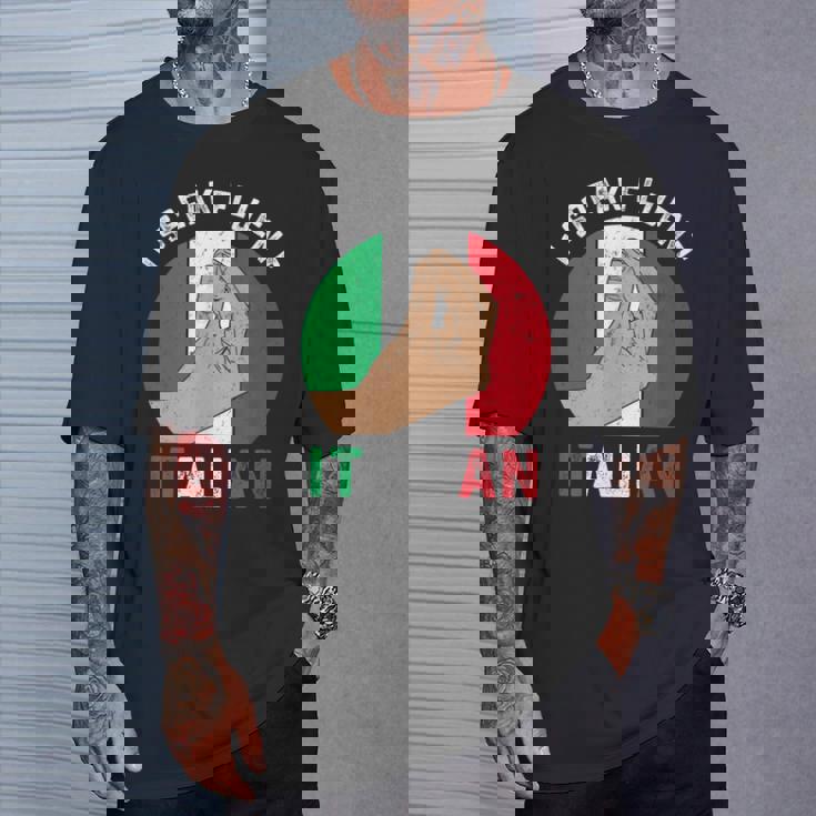 私は流暢なイタリア語を話します、イタリアの手のジェスチャー、私はイタリアが大好きです Tシャツ 彼への贈り物