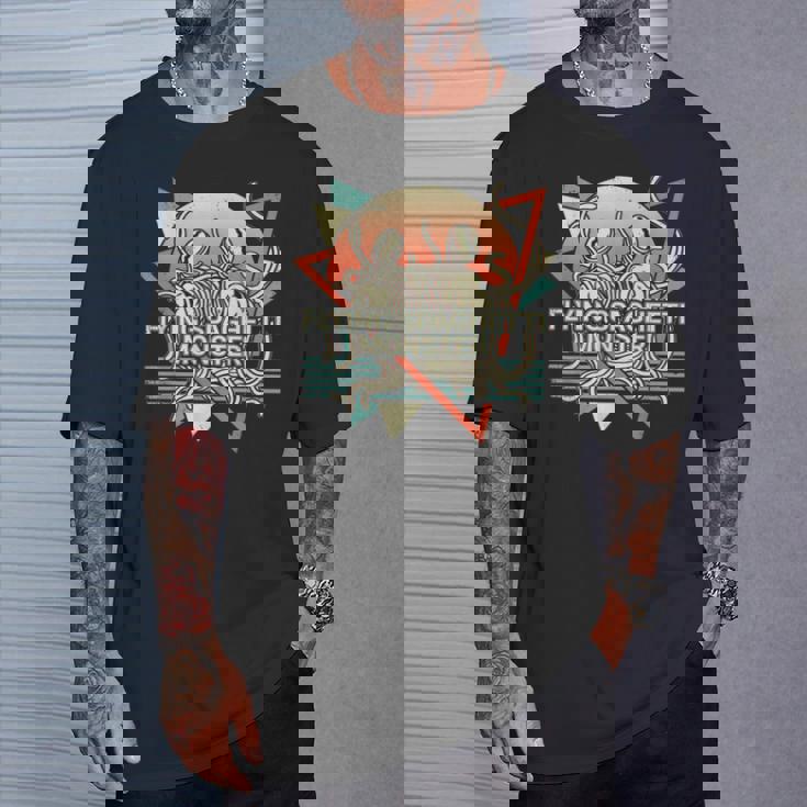 空飛ぶスパゲッティモンスター Fsm パスタファリアンレトロ Tシャツ 彼への贈り物