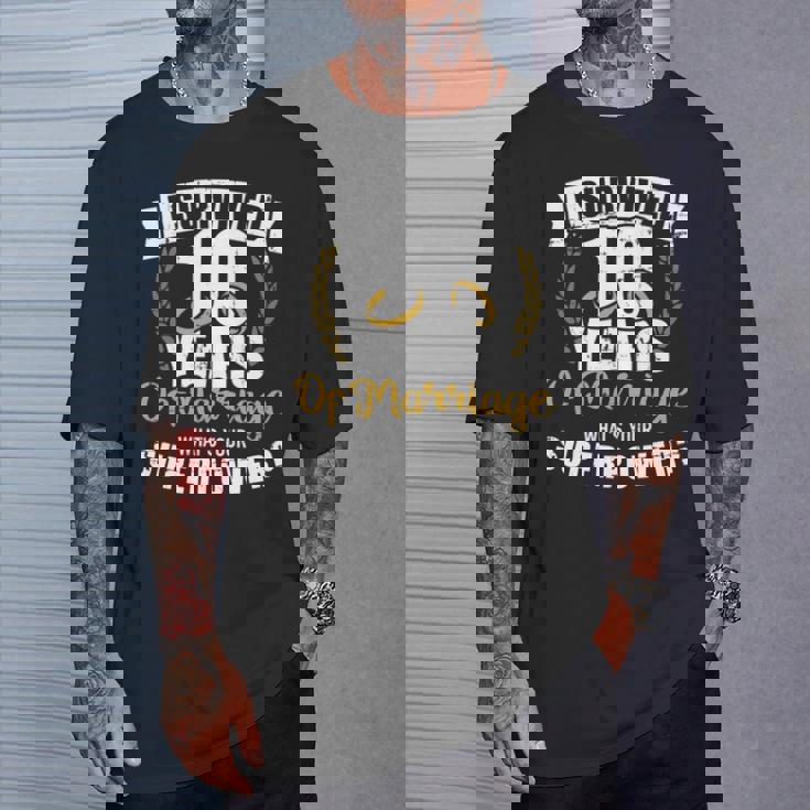 結婚10年目の超大国10年目の結婚記念日 長袖tシャツ Tシャツ 彼への贈り物