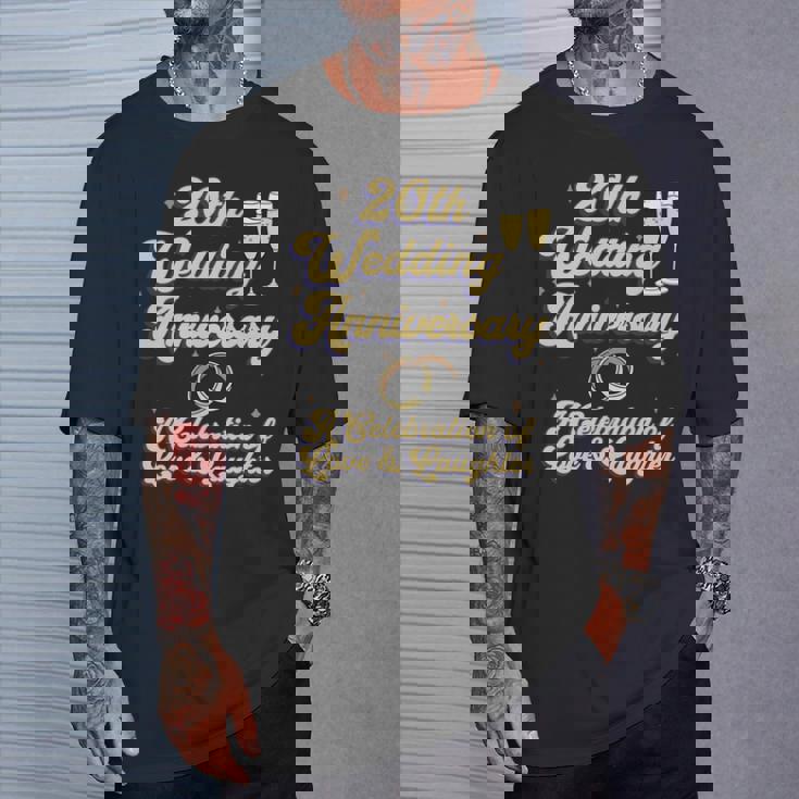 結婚20周年 夫婦 結婚20年 お祝い 長袖tシャツ Tシャツ 彼への贈り物