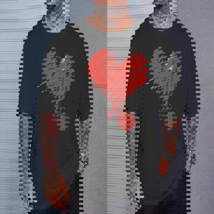 編み物 I かぎ針編み I 毛糸 I ニッター I 編み物 Tシャツ 彼への贈り物