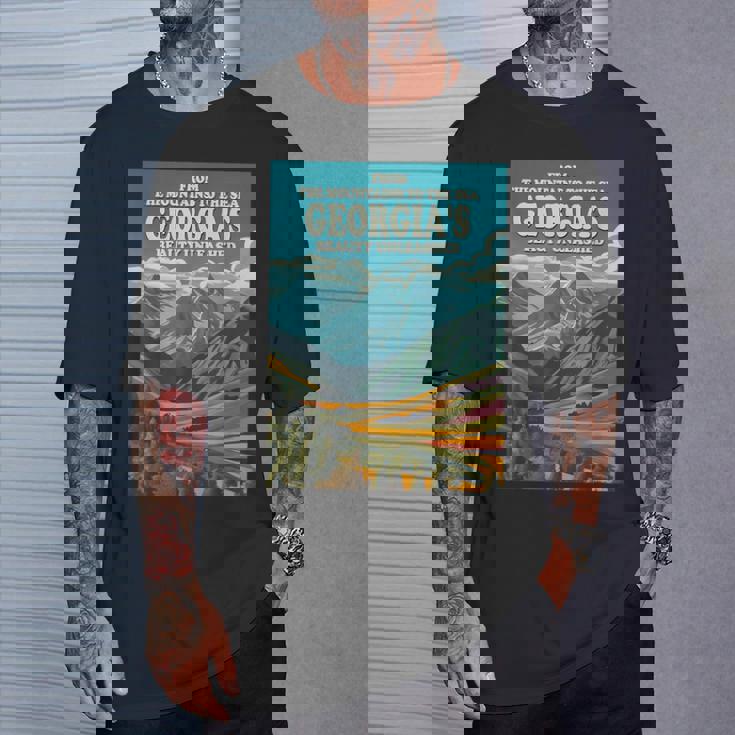 美しいジョージア共和国、グルジア共和国 Tシャツ 彼への贈り物