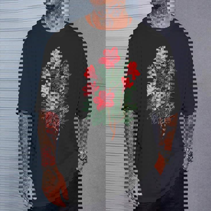 美しいツツジの花のイラストブルーム植物愛好家 長袖tシャツ Tシャツ 彼への贈り物