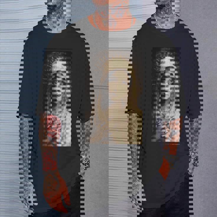 聖母マリア マリア カトリック絵画 長袖tシャツ Tシャツ 彼への贈り物