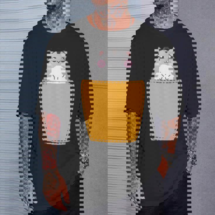 胸ポケットにハムスター 長袖tシャツ Tシャツ 彼への贈り物