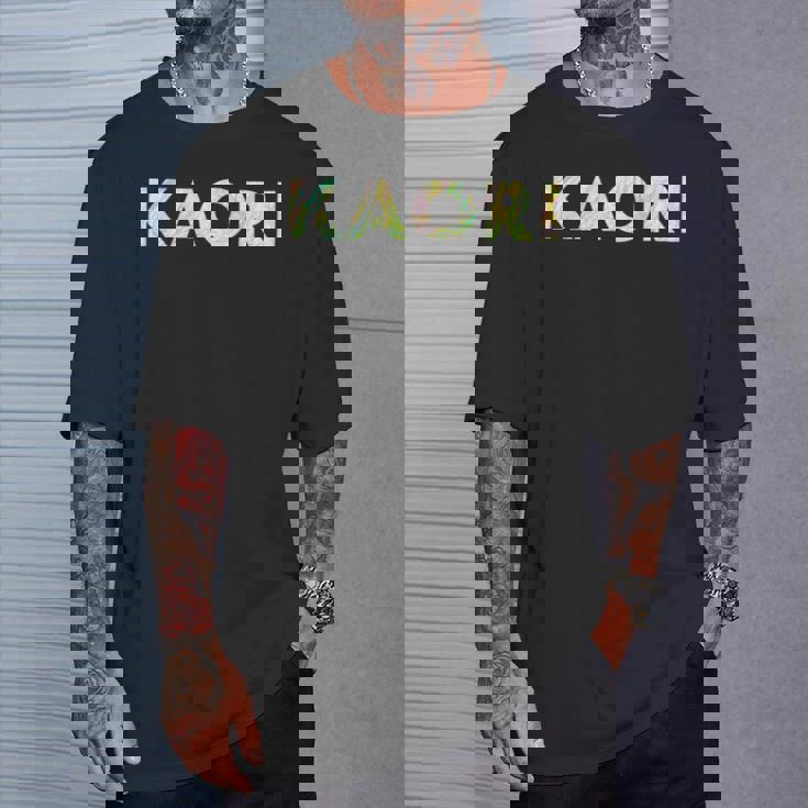 色鉛筆ネームデザインKaori 長袖tシャツ Tシャツ 彼への贈り物